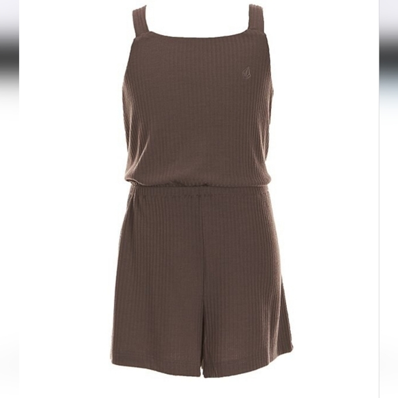 Volcom Island Bopper Slate Brown Romper - Picture 1 of 8